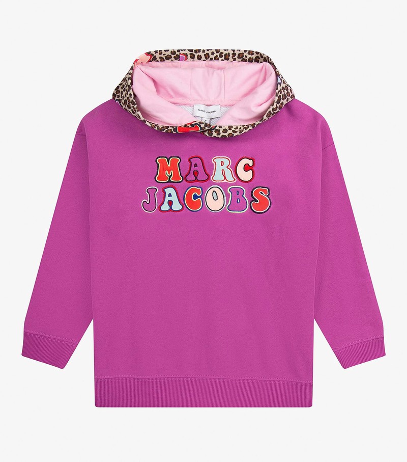 Kids\' Marc Jacobs All-Over French Terry Hoodie Fuchsia / Multicolor | EUNPK-0372