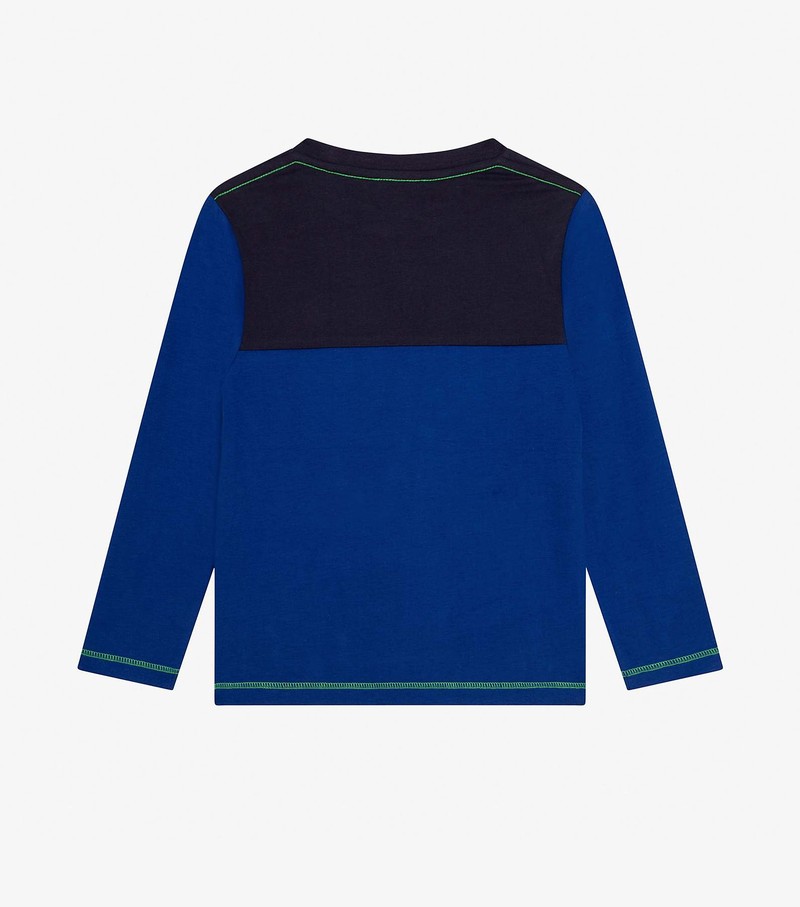 Kids' Marc Jacobs Colorblock Longsleeve T Shirts Navy / Multicolor | KYSLN-8173