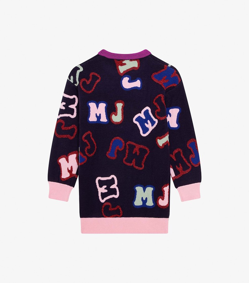 Kids' Marc Jacobs Little Marc Jacquard Knitted Sweatshirts Navy / Multicolor | MHVWZ-3095