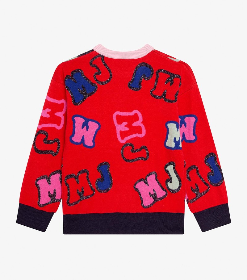 Kids' Marc Jacobs Mj Jacquard Knitted Pullover Sweatshirts Red | GETBA-8907