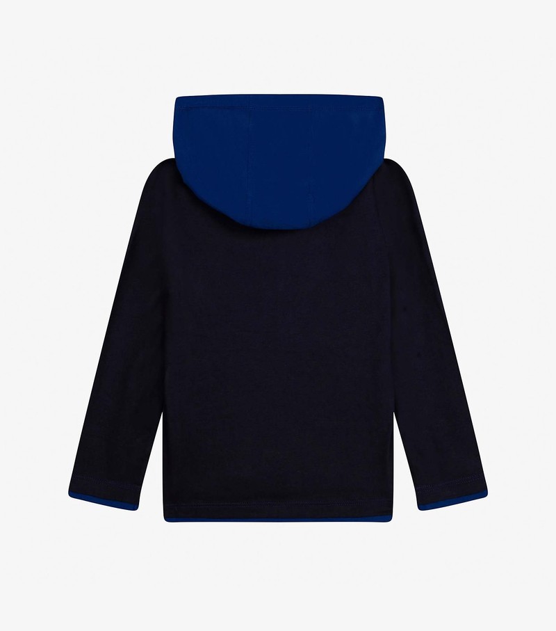 Kids' Marc Jacobs Puff Logo Long Sleeve T Shirts Navy / Black | TOZBR-0647