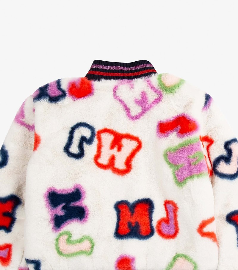 Kids' Marc Jacobs Reversible Faux Fur Teddy Jackets White / Multicolor | JNYXQ-5426