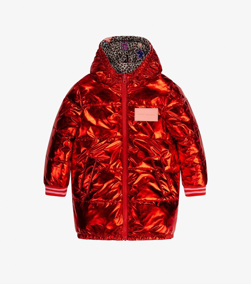 Kids' Marc Jacobs Reversible Micro Cheetah Puffer Jackets Brown / Multicolor | XZLAW-7842