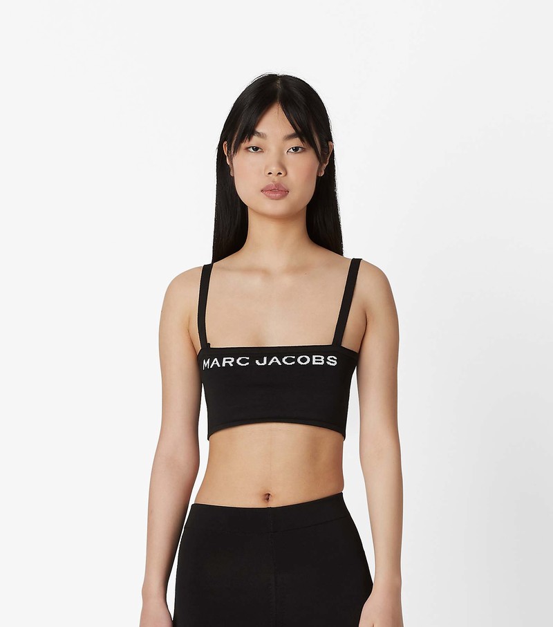 Women's Marc Jacobs Bandeau Blouse Black | CLEYA-5096