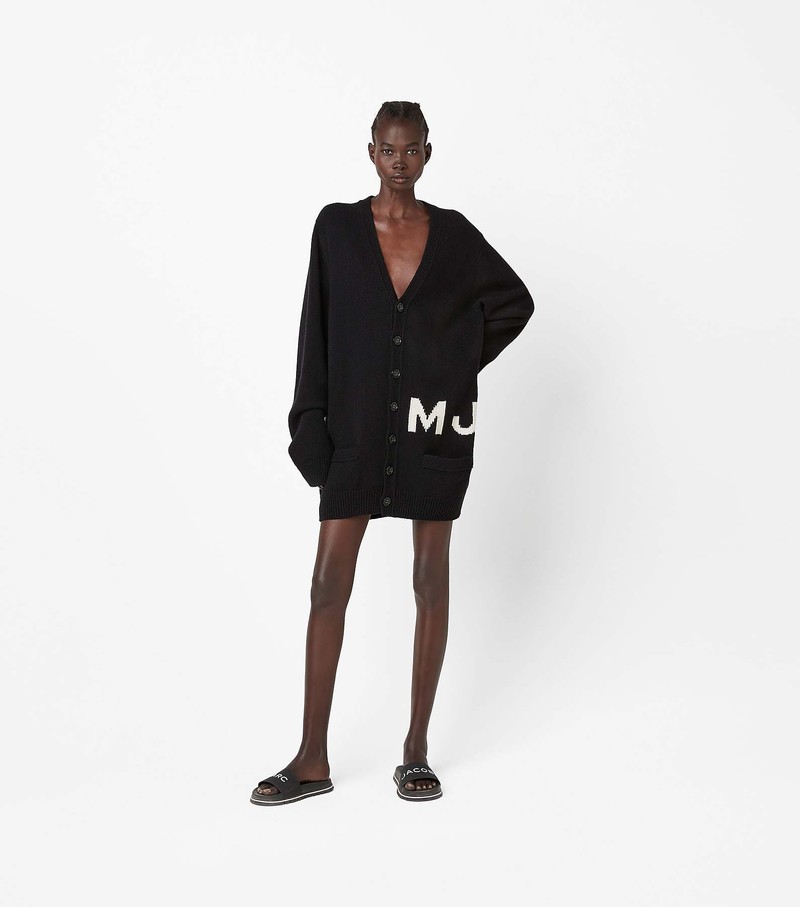 Women's Marc Jacobs Big Cardigan Sweatshirts Black | ZFOGM-9073