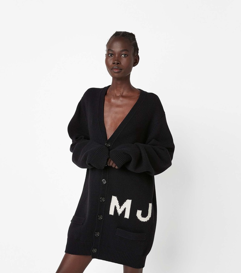 Women's Marc Jacobs Big Cardigan Sweatshirts Black | ZFOGM-9073