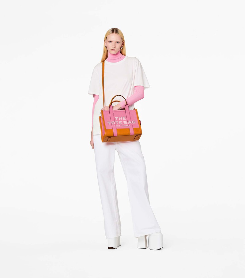 Women's Marc Jacobs Colorblock Medium Tote Bags Pink | RDFUN-8904