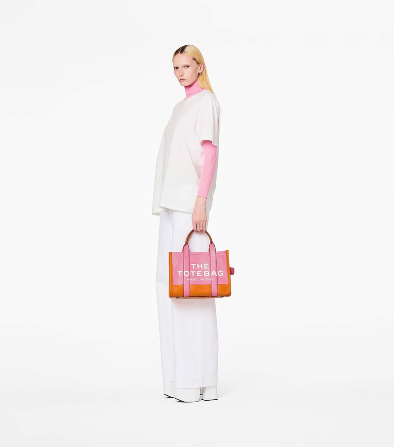 Women's Marc Jacobs Colorblock Medium Tote Bags Pink | RDFUN-8904