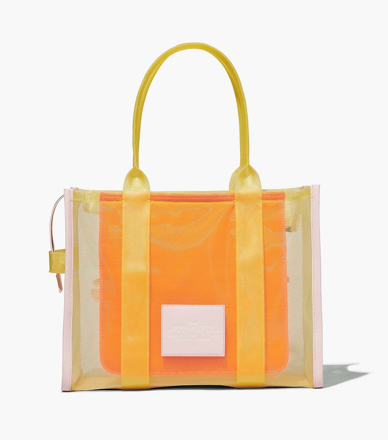 Women's Marc Jacobs Colorblock Mesh Tote Bags Yellow | GZNFA-8703