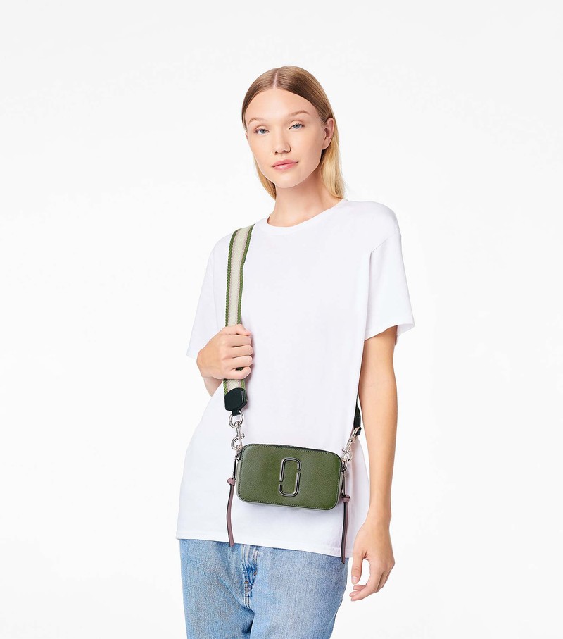 Women's Marc Jacobs Colorblock Snapshot Crossbody Bags Green / Multicolor | ZDWKG-2463