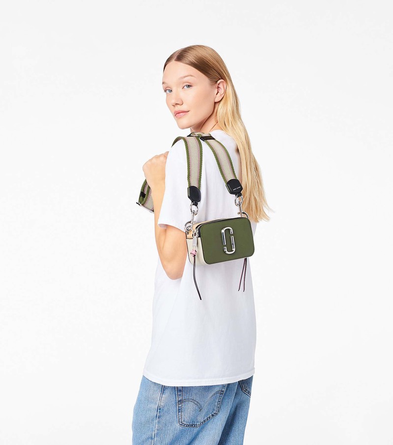 Women's Marc Jacobs Colorblock Snapshot Crossbody Bags Green / Multicolor | ZDWKG-2463