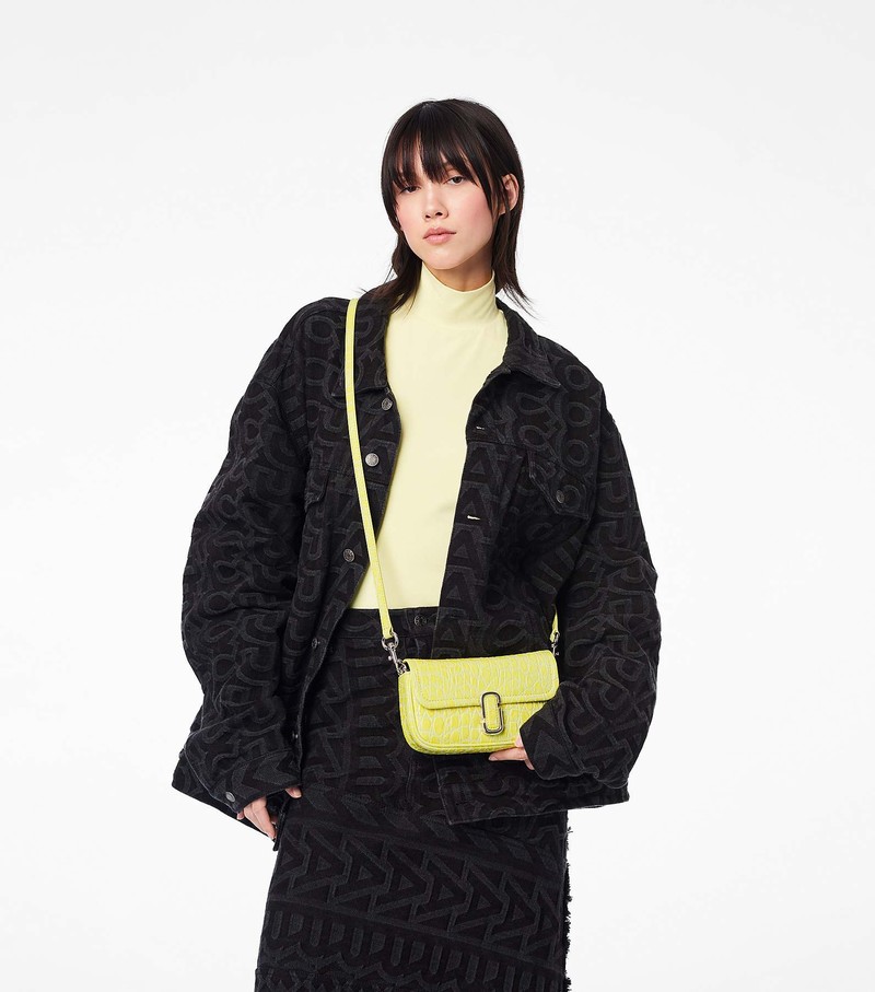 Women's Marc Jacobs Croc-Embossed J Marc Mini Bags Yellow | DOYTQ-1065