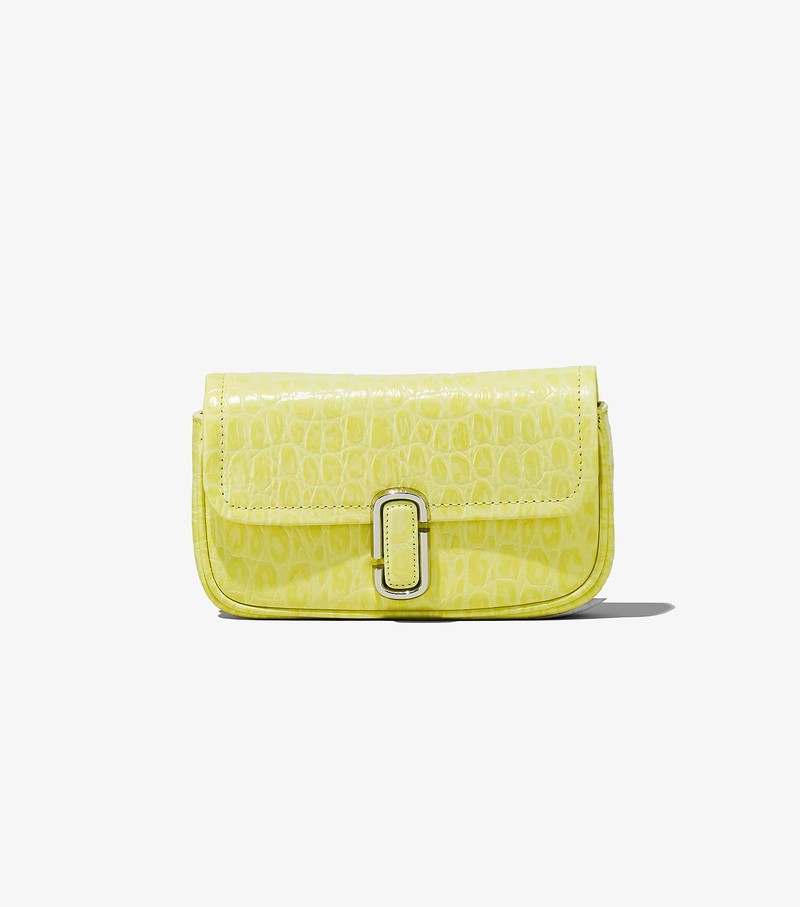 Women's Marc Jacobs Croc-Embossed J Marc Mini Bags Yellow | DOYTQ-1065