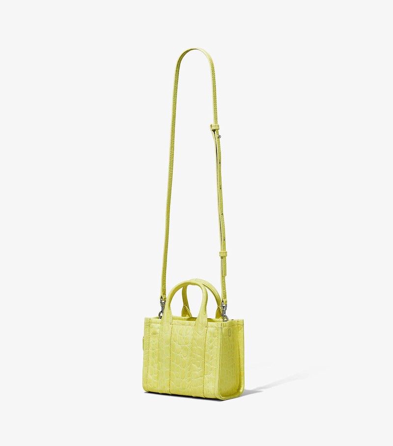 Women's Marc Jacobs Croc-Embossed Micro Tote Bags Yellow | DXYRV-3847