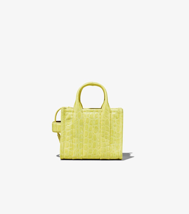 Women's Marc Jacobs Croc-Embossed Micro Tote Bags Yellow | DXYRV-3847