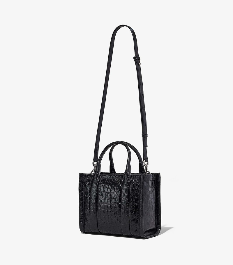 Women's Marc Jacobs Croc-Embossed Mini Crossbody Bags Black | GVUZL-1867