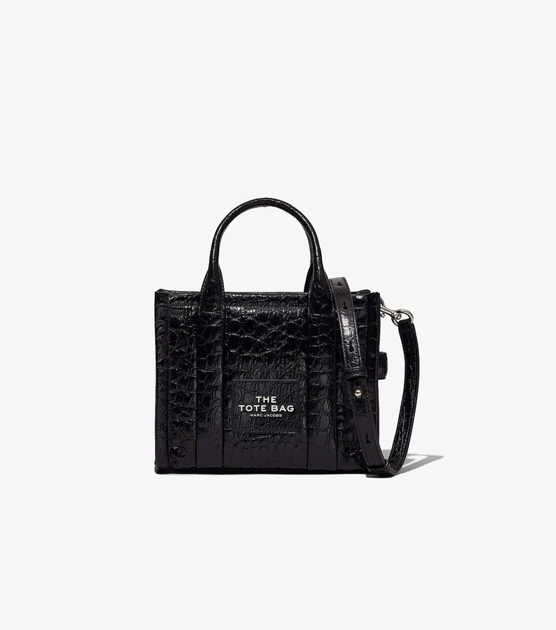 Women\'s Marc Jacobs Croc-Embossed Mini Crossbody Bags Black | GVUZL-1867