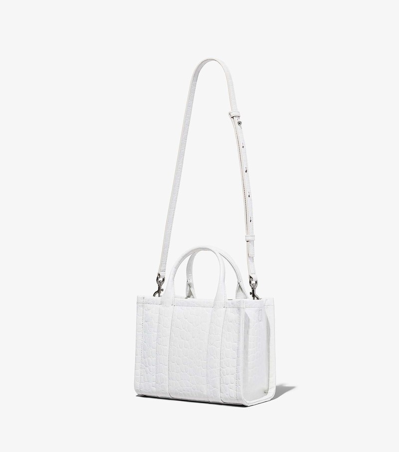 Women's Marc Jacobs Croc-Embossed Mini Crossbody Bags White | GYDES-6534