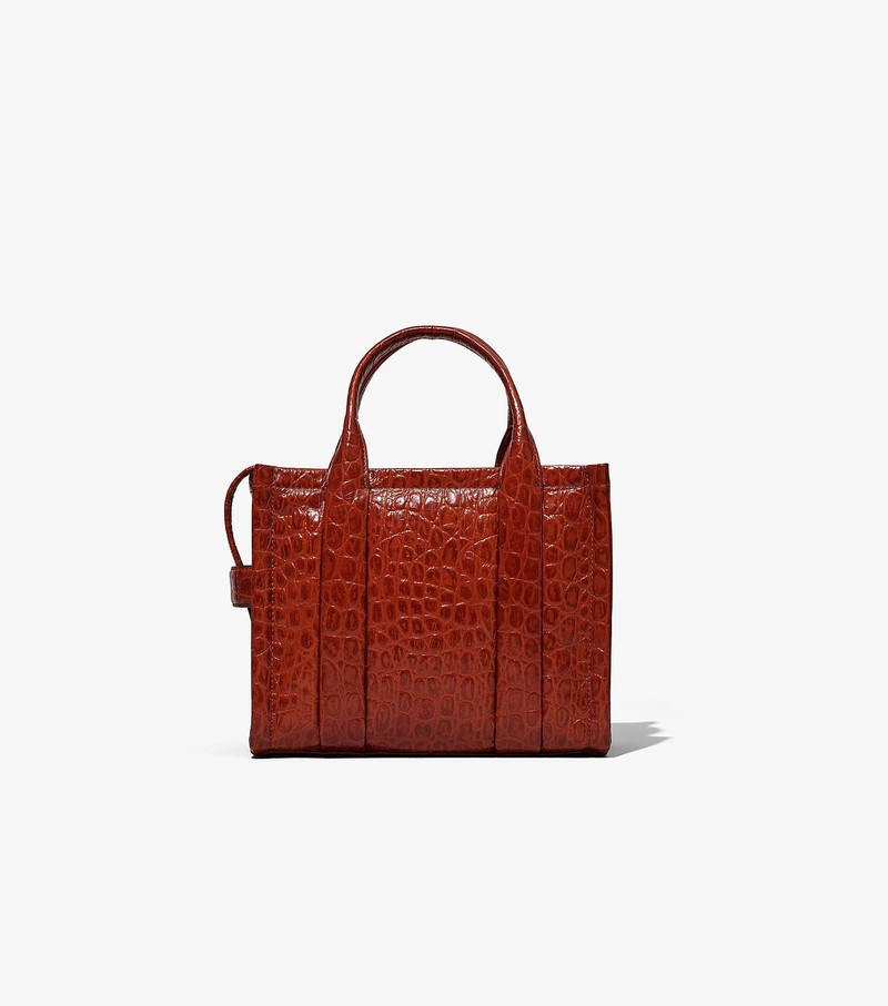 Women's Marc Jacobs Croc-Embossed Mini Tote Bags Red | EXCQA-4685