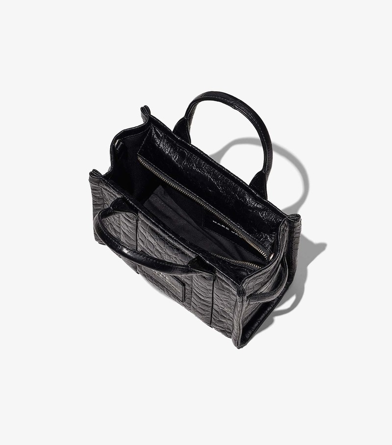 Women's Marc Jacobs Croc-Embossed Mini Tote Bags Black | GONSB-5361