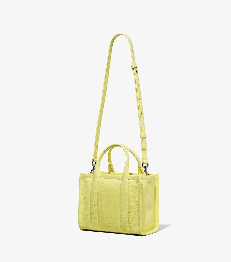 Women's Marc Jacobs Croc-Embossed Mini Tote Bags Yellow | OSIEN-5270