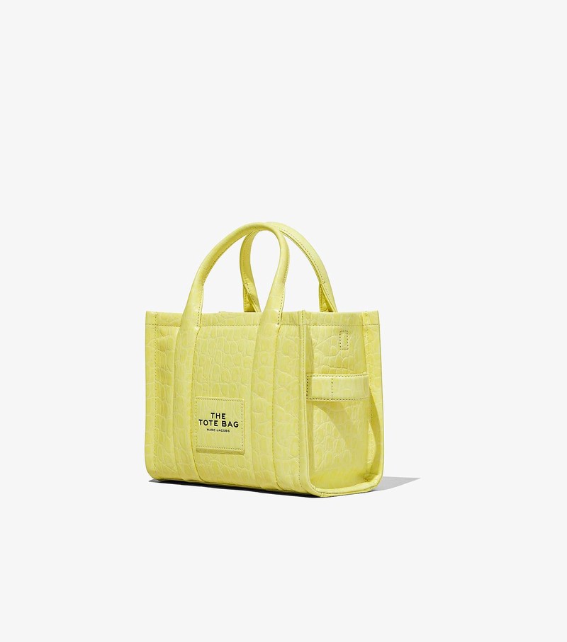 Women's Marc Jacobs Croc-Embossed Mini Tote Bags Yellow | OSIEN-5270