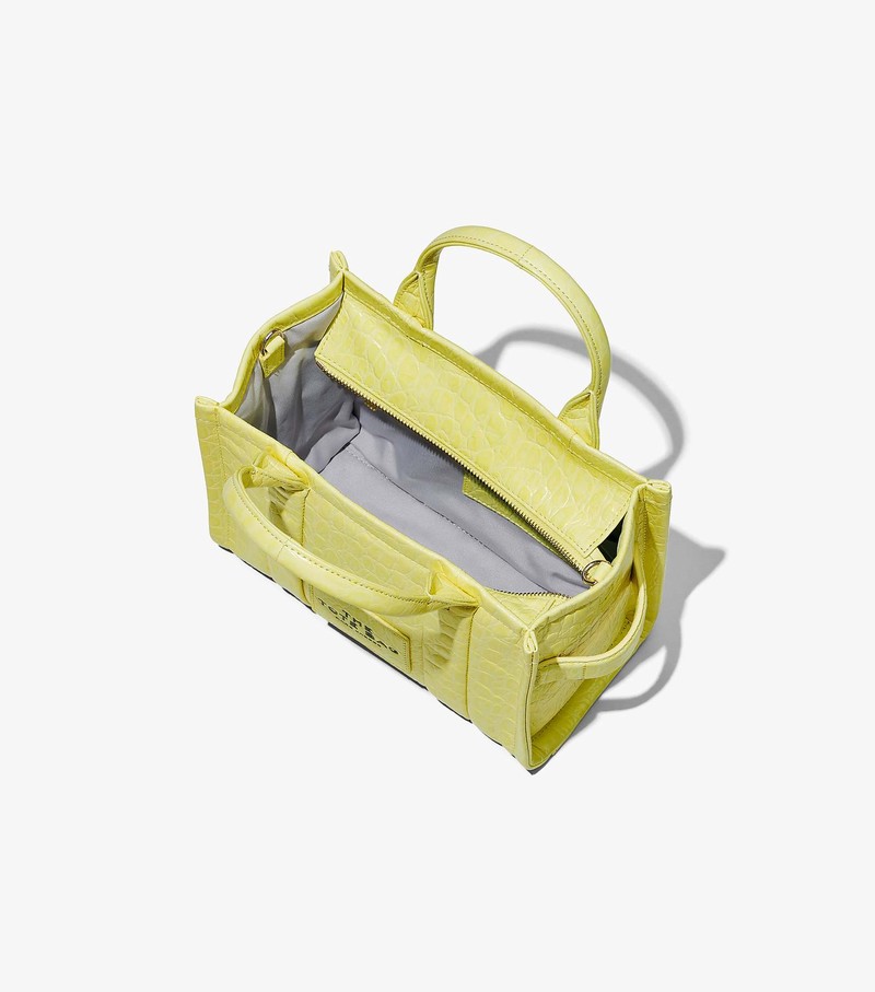 Women's Marc Jacobs Croc-Embossed Mini Tote Bags Yellow | OSIEN-5270