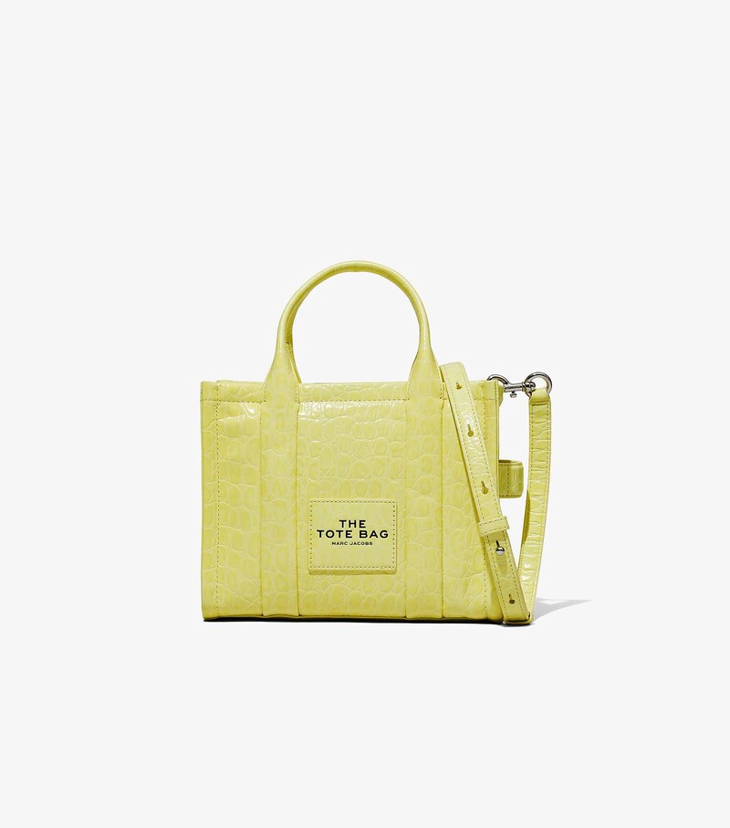 Women\'s Marc Jacobs Croc-Embossed Mini Tote Bags Yellow | OSIEN-5270