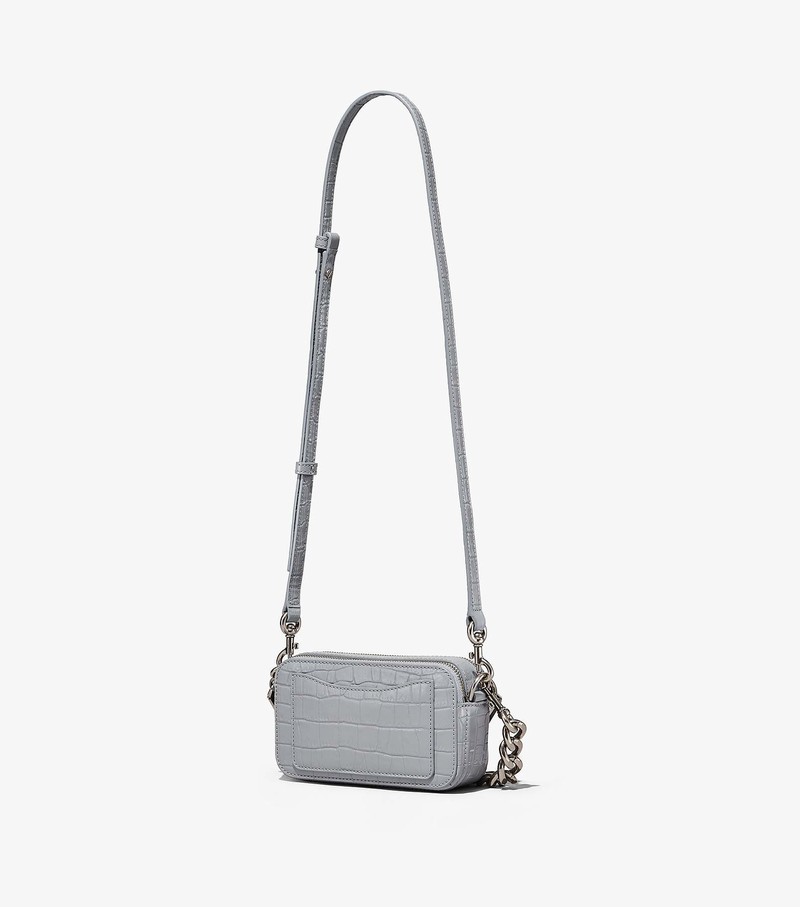 Women's Marc Jacobs Croc-Embossed Snapshot Crossbody Bags Grey | KIGEN-4271