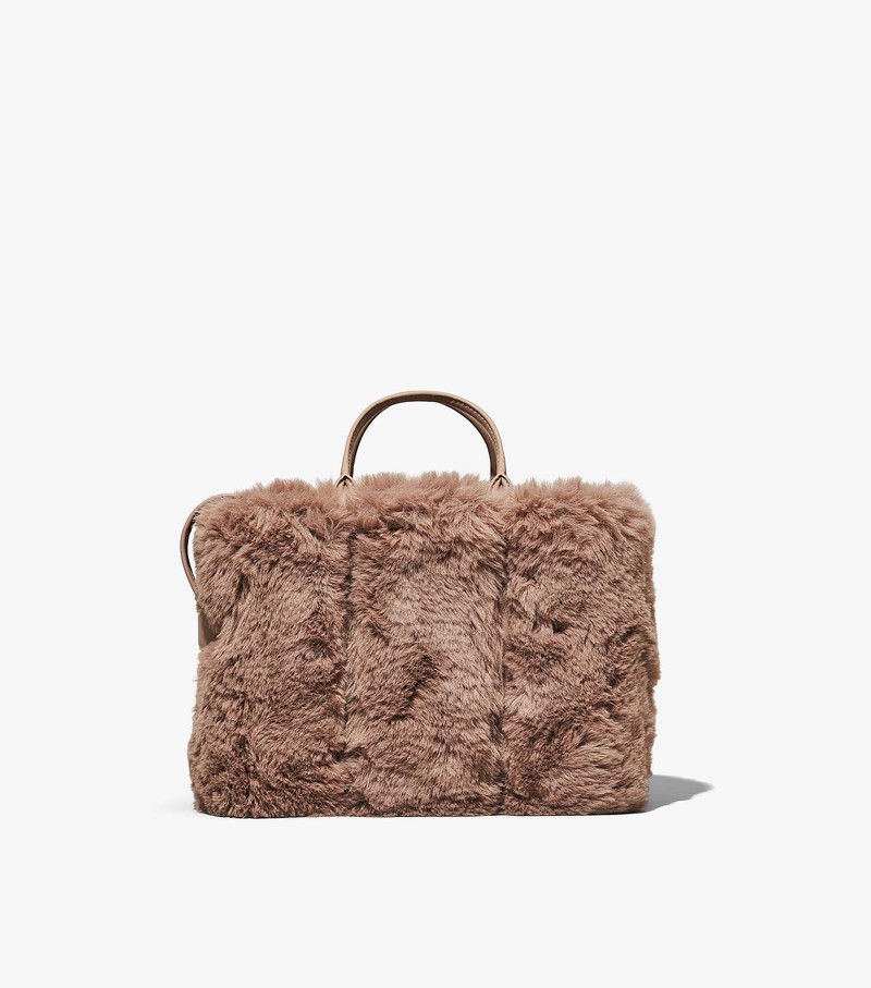 Women's Marc Jacobs Faux Fur Mini Crossbody Bags Coffee | BGTMX-3701