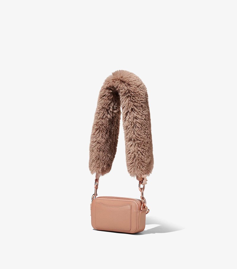 Women's Marc Jacobs Faux Fur Snapshot Crossbody Bags Coffee | YHUOV-6894