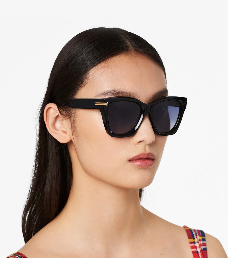 Women's Marc Jacobs Icon Edge Oversized Square Sunglasses Black | FEJNT-2740