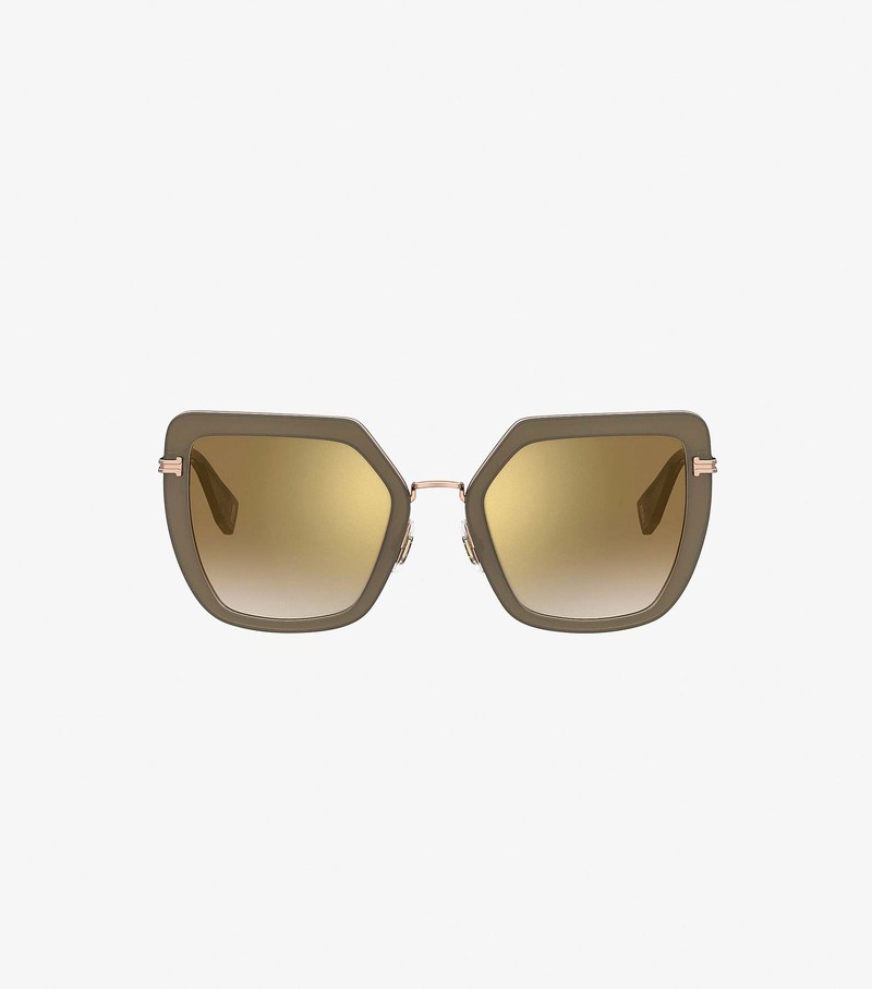 Women's Marc Jacobs Icon Oversized Butterfly Sunglasses Olive | JRMDW-1354