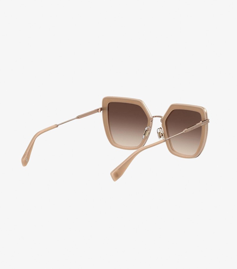 Women's Marc Jacobs Icon Oversized Butterfly Sunglasses Gold | LBVGI-8640