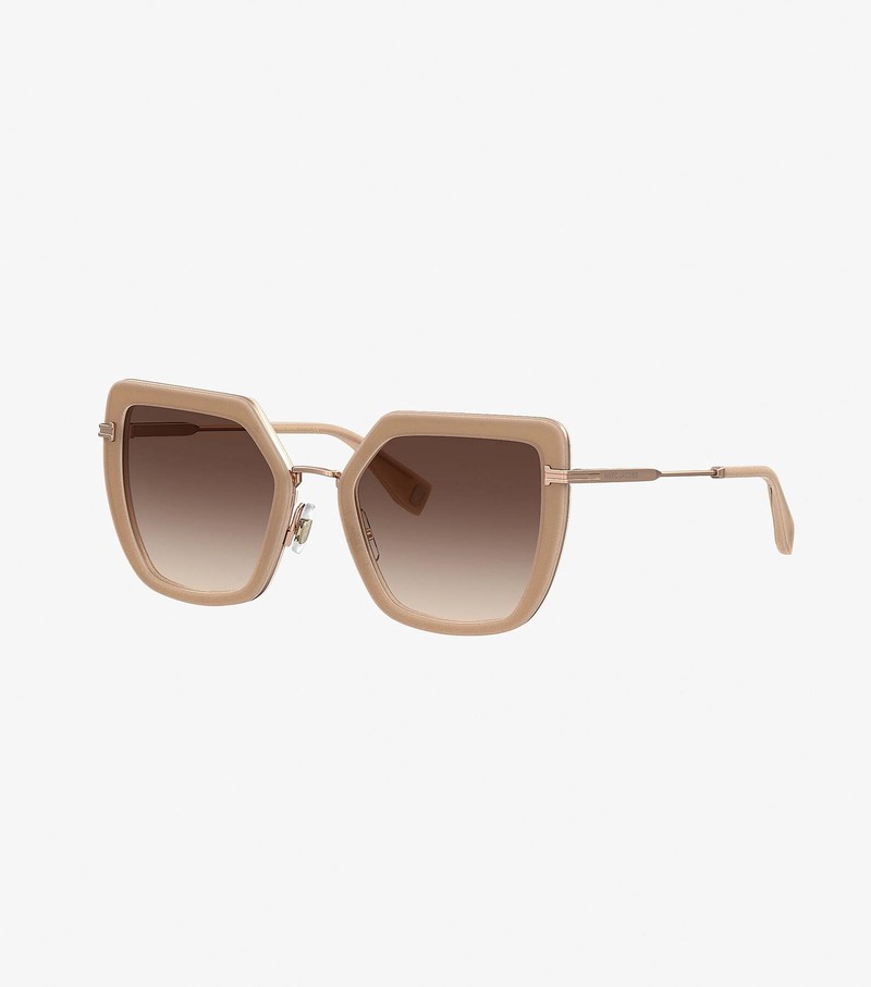 Women\'s Marc Jacobs Icon Oversized Butterfly Sunglasses Gold | LBVGI-8640