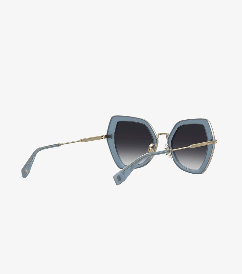 Women's Marc Jacobs Icon Oversized Butterfly Sunglasses Blue | XJBKD-3021