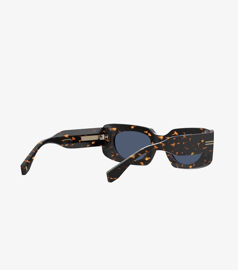 Women's Marc Jacobs Icon Rectangular Sunglasses Black / Orange | HFJAO-0316