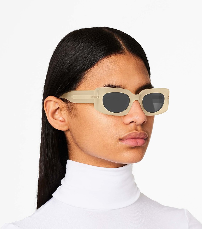 Women's Marc Jacobs Icon Rectangular Sunglasses White | QDPFM-9213