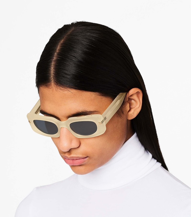 Women's Marc Jacobs Icon Rectangular Sunglasses White | QDPFM-9213