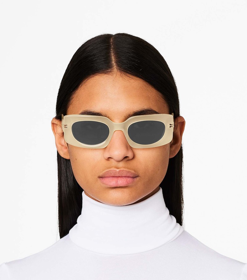 Women's Marc Jacobs Icon Rectangular Sunglasses White | QDPFM-9213