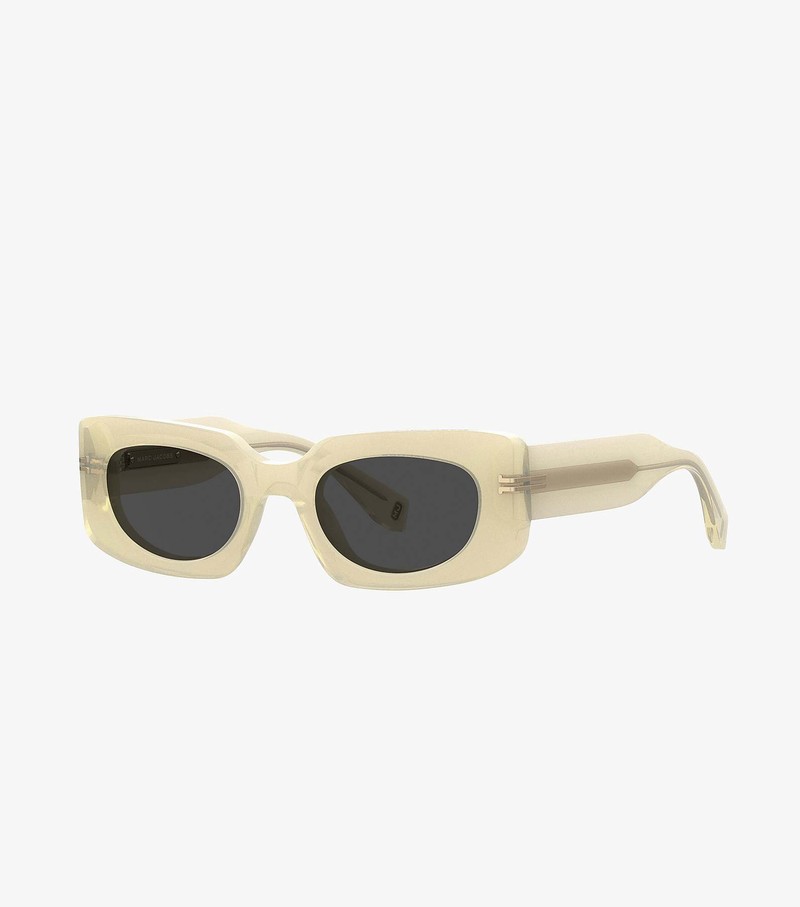 Women\'s Marc Jacobs Icon Rectangular Sunglasses White | QDPFM-9213