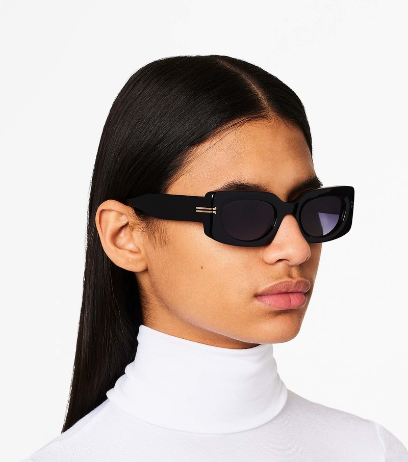 Women's Marc Jacobs Icon Rectangular Sunglasses Black | VPEJW-9410