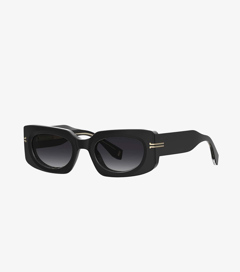 Women\'s Marc Jacobs Icon Rectangular Sunglasses Black | VPEJW-9410