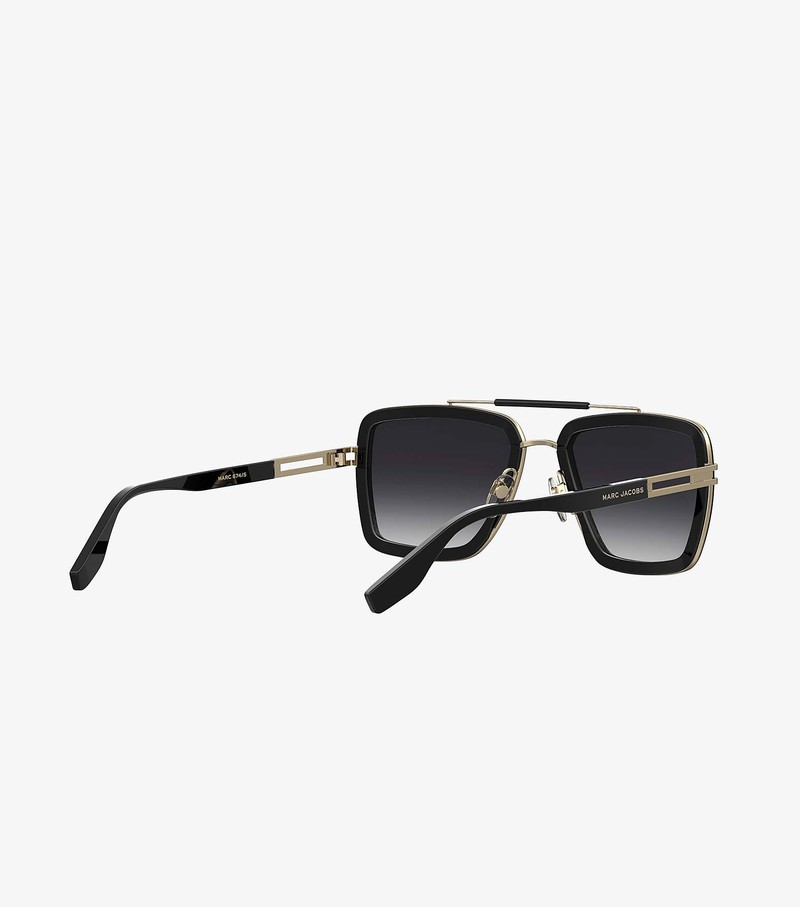 Women's Marc Jacobs Icon Square Pilot Sunglasses Black | KDNGJ-8620