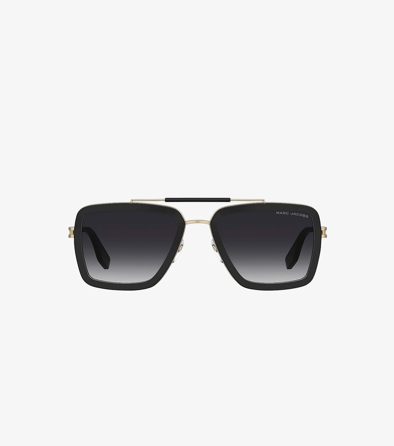 Women's Marc Jacobs Icon Square Pilot Sunglasses Black | KDNGJ-8620