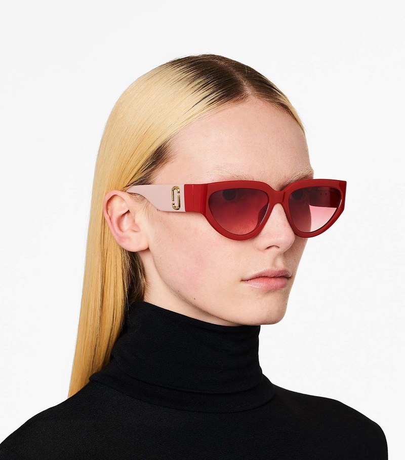 Women's Marc Jacobs J Marc Cat Eye Sunglasses Red | EBOUQ-8193