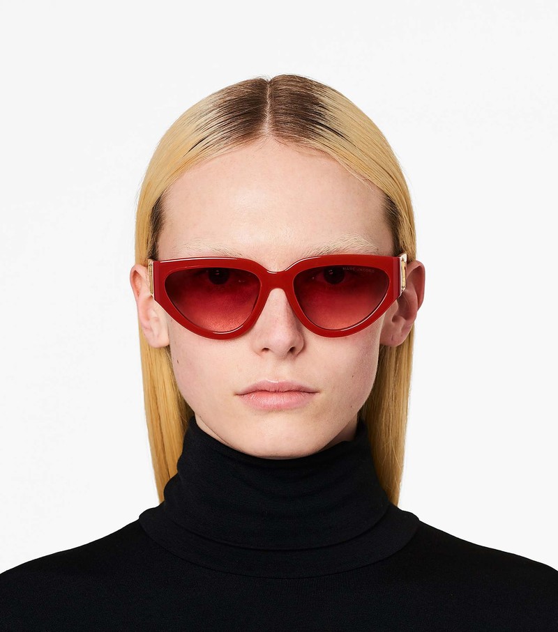 Women's Marc Jacobs J Marc Cat Eye Sunglasses Red | EBOUQ-8193