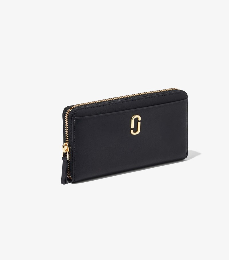 Women's Marc Jacobs J Marc Continental Large Wallets Black | TEIYP-3489