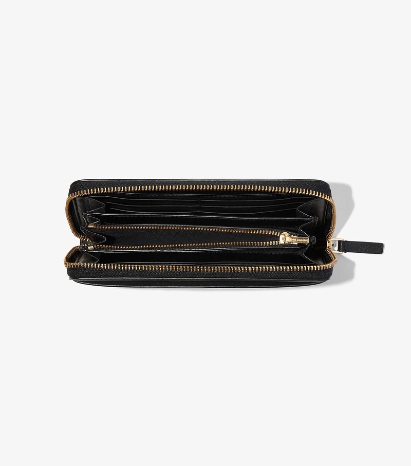 Women's Marc Jacobs J Marc Continental Large Wallets Black | TEIYP-3489