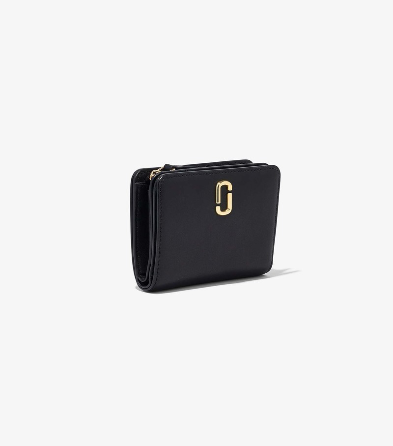 Women's Marc Jacobs J Marc Mini Compact Small Wallets Black | QILHA-6041